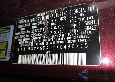 2019 Kia Sorento 3.3L Lx from USA, damaged, VIN 5XYPGDA51KG486715